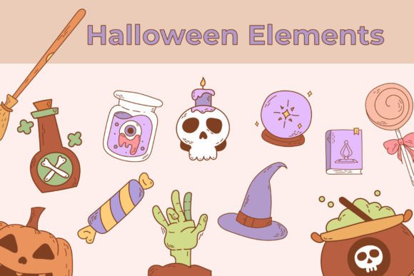 Download Groovy Halloween Elements Clipart - Halloween elements clipart Collection