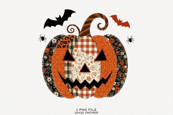 Download Patchwork Pumpkin Png Halloween Png - Premium Resources