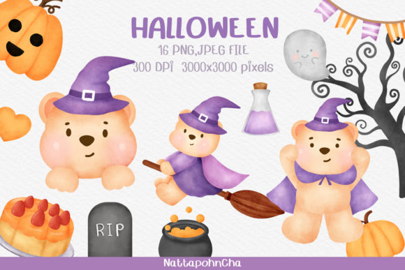 Download Watercolor Halloween Elements Clipart - Halloween elements clipart Collection