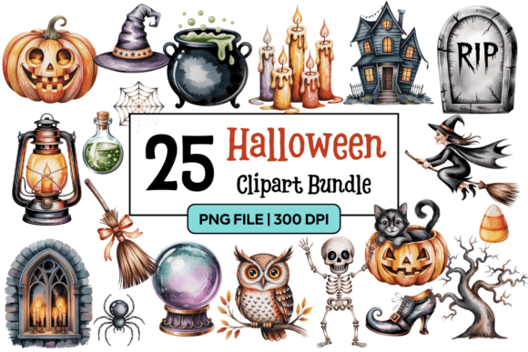 Download Halloween Elements Clipart Bundle - Halloween elements clipart Collection