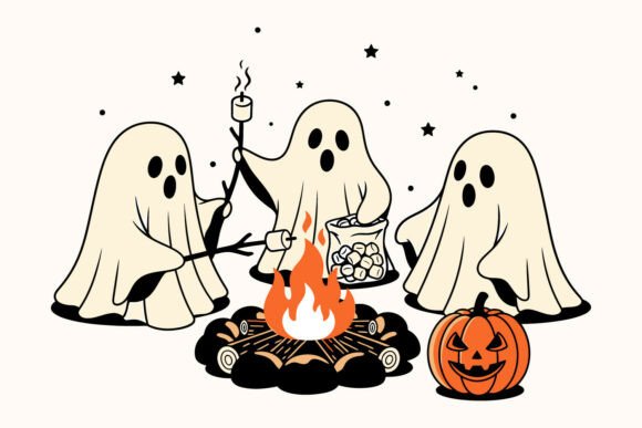 Download Cute Ghost Enjoing Halloween SVG Design. - Halloween svg design Collection