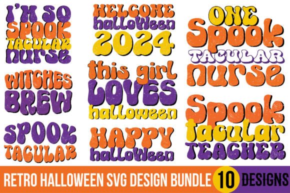 Download Retro Halloween Svg Design Bundle - Halloween svg design Collection